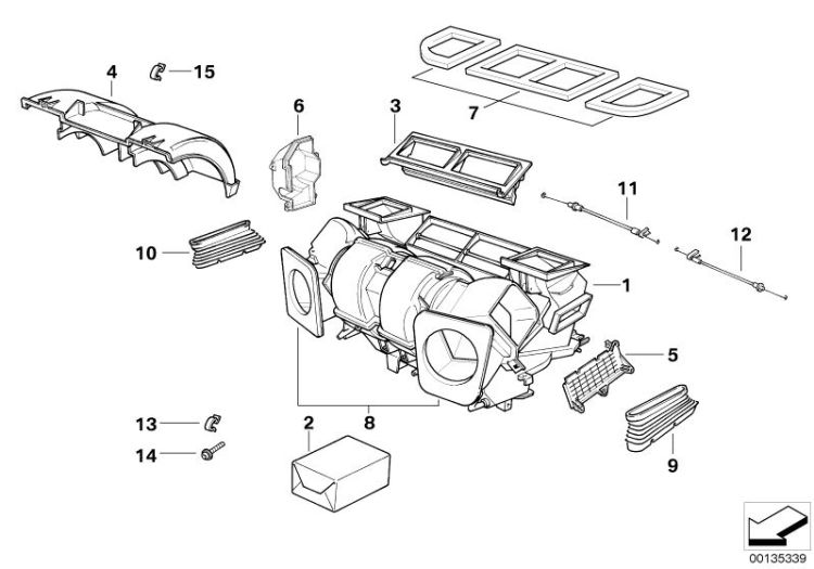 Housing parts automatic air conditioning ->47536640722