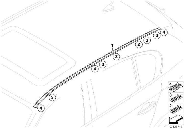 Roof moulding/Roof rail ->47760515409