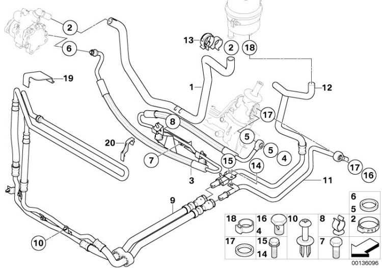 Hydro steering-oil pipes ->48481321506