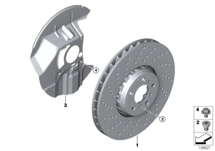 Front wheel brake disc perforated ->