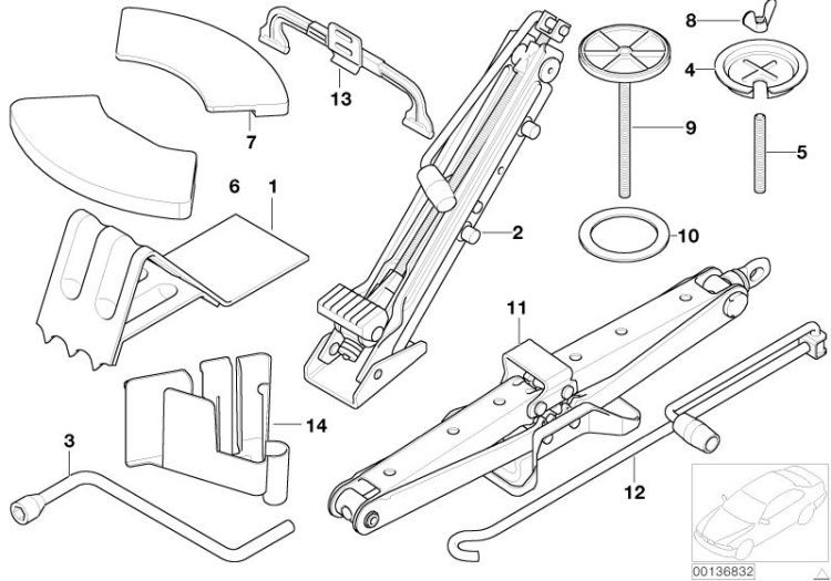 Tool kit/Lifting jack ->907105