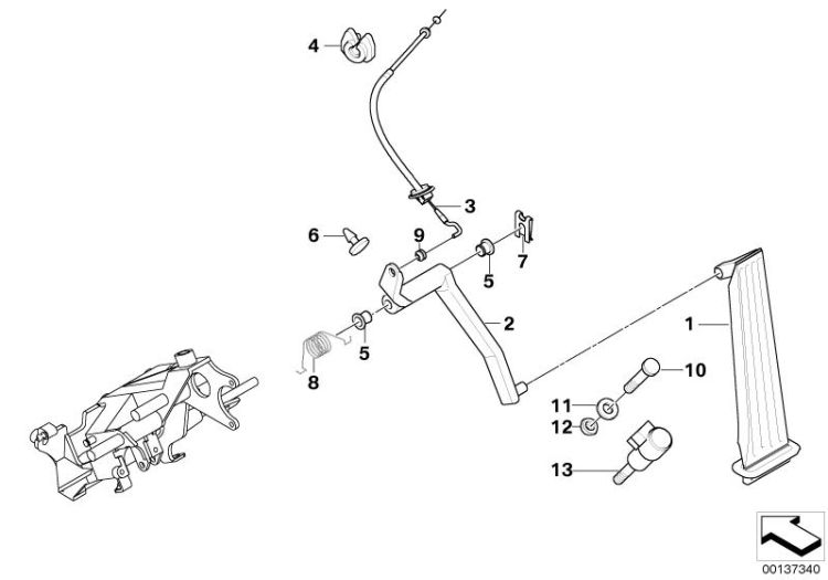 Azionamento acceleratore/bowden cable ->47511350168