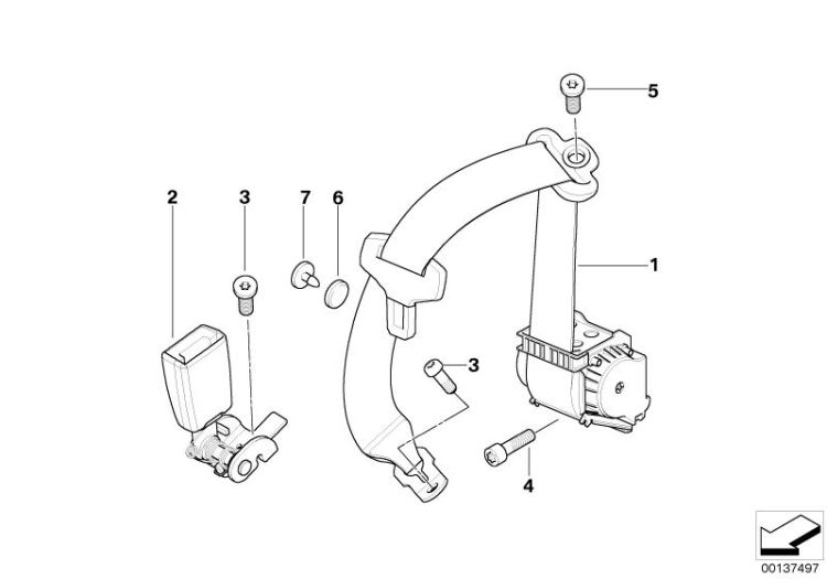 07149121882 Fillister head screw Restraint system and Accessories Seatbelts BMW 3er F30 E81 E88 E82 E92 E93N >137497<, Tornillo cabeza cil.
