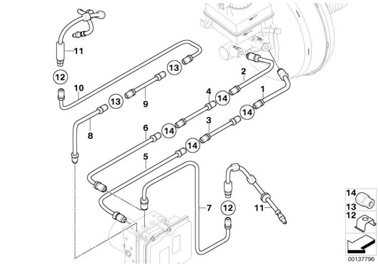 Brake pipe, front ->47750341328