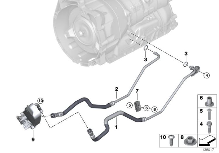 Oil-cooler pipe/heat exchanger ->48825170315