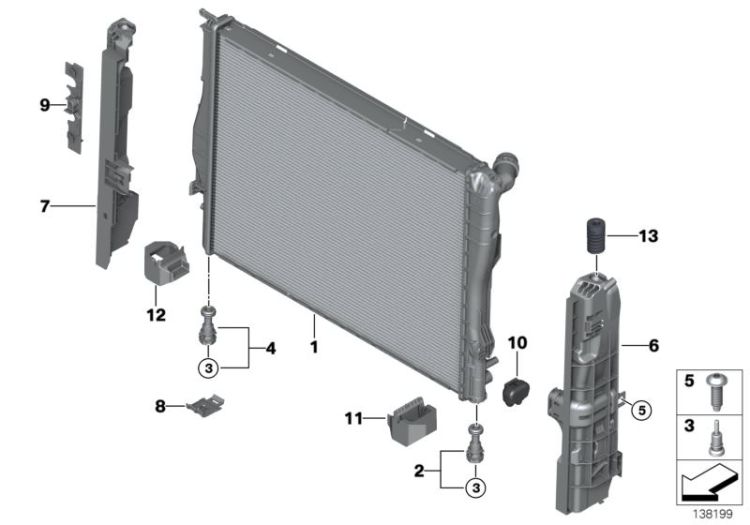 Pieces de fixation de radiateur ->47328111290