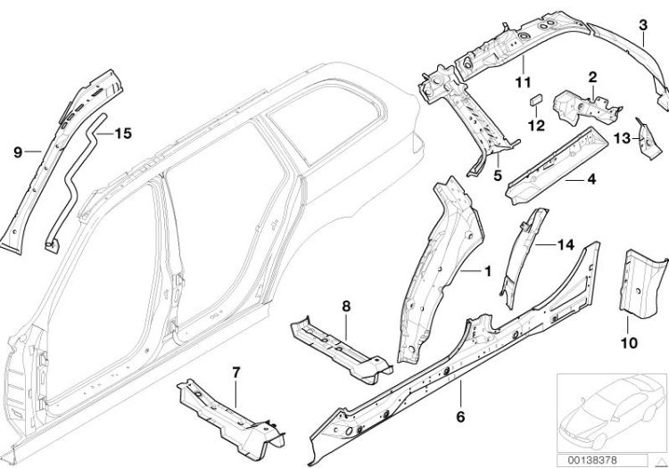 Single components for body-side frame ->47551410066