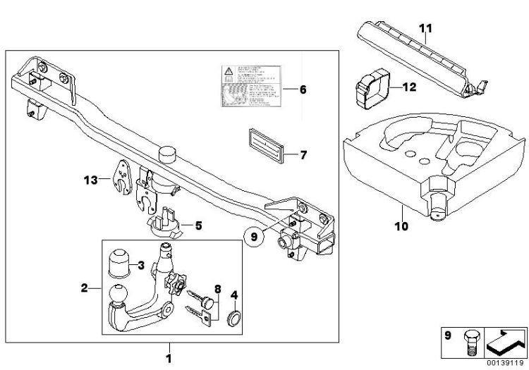 Towing hitch, detachable ->47750514915