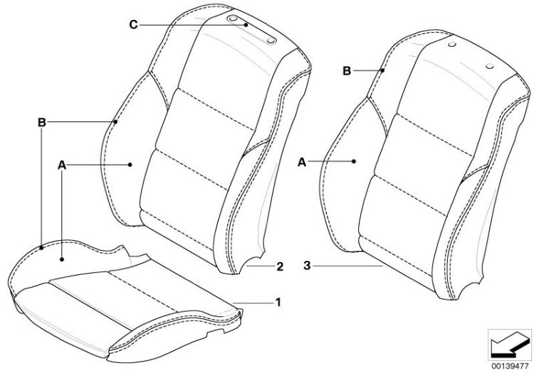 Individual sports seat cover, front ->47750910586