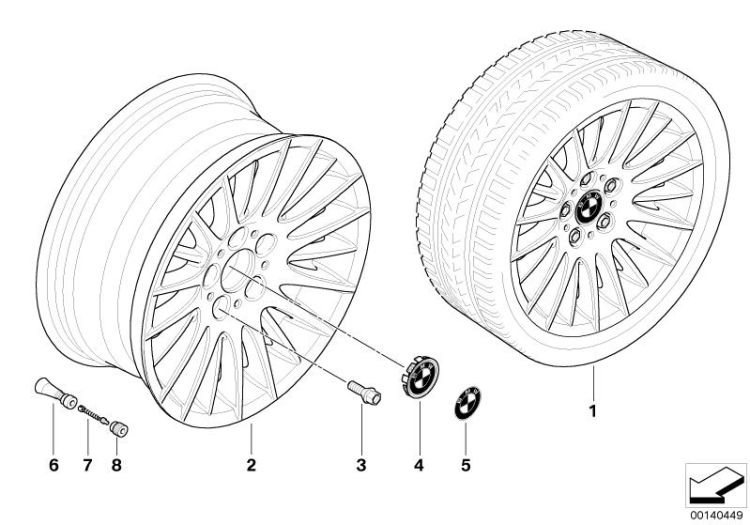 BMW LM Rad Radialspeiche 160 ->48480360842