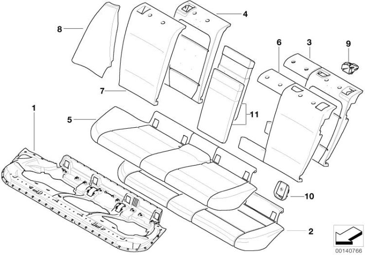 Lateral trim panel left, Number 08 in the illustration