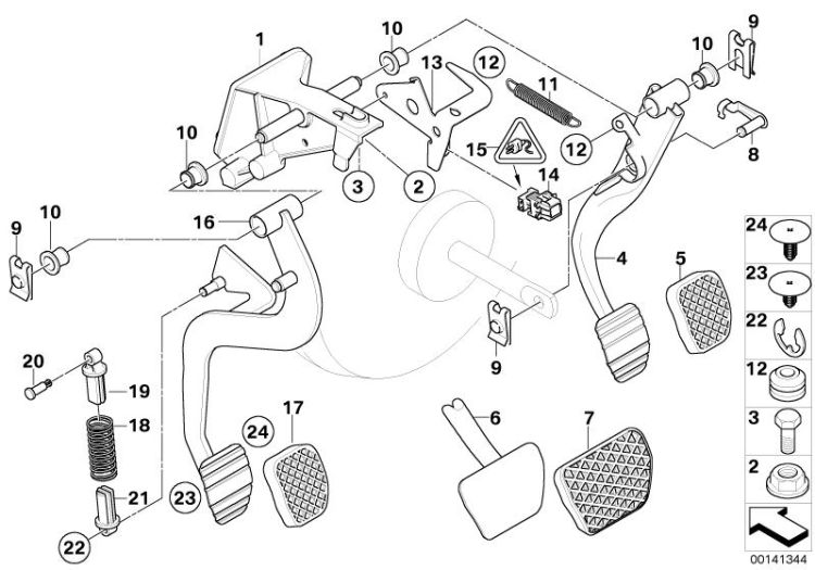 Pedal assy w over-centre helper spring ->47750341338