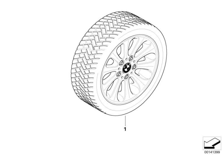 Radial spoke 139 complete winter wheel ->48922034423