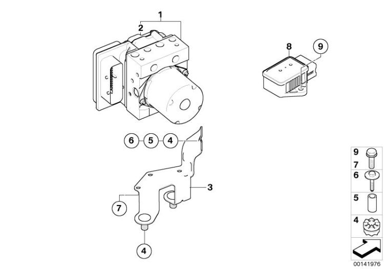 Hydro unit DSC/fastening/sensors ->47751341336