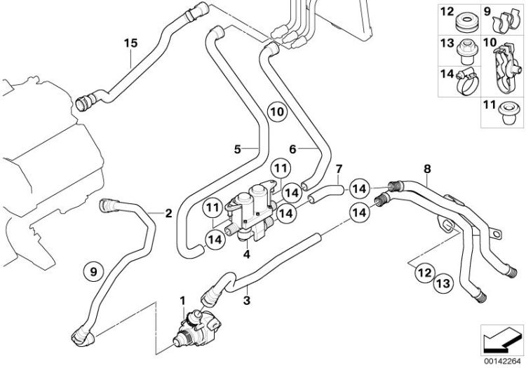 Auxiliary heater water hoses ->47771641315