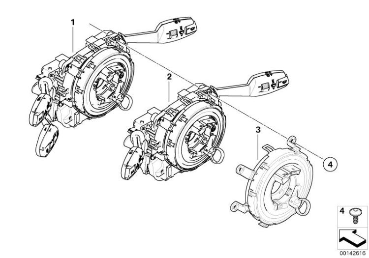 Switch cluster steering column ->50901612152