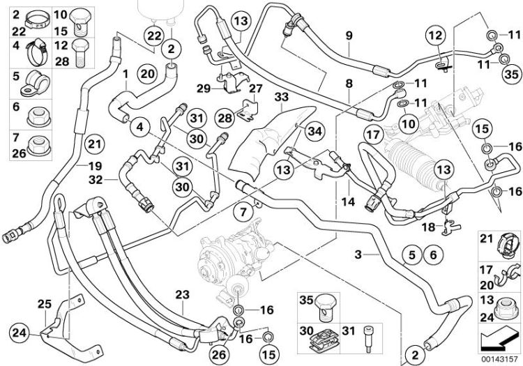 Power steering/oil pipe/dynamic drive ->56193631354