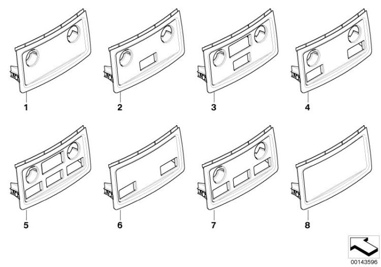 Mounting parts, centre console, rear ->50101515807