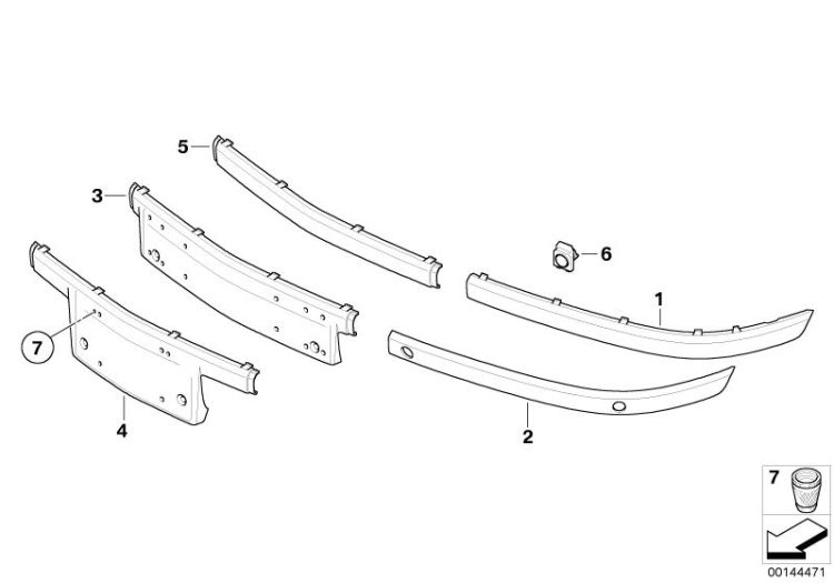 Trim panel, trim elements, front ->47776515870