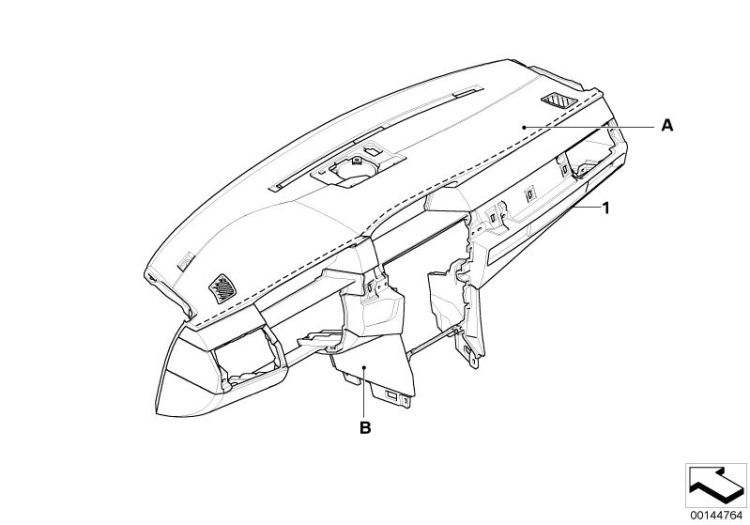 Individual instrument panel, leather ->48421910657