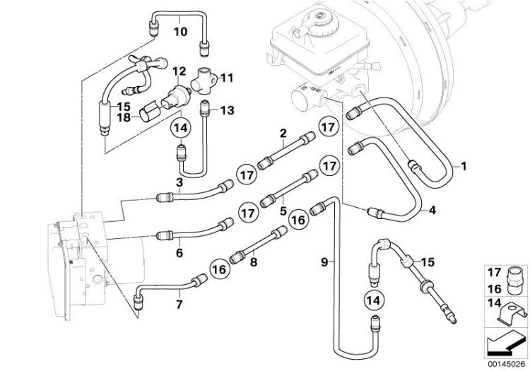 Brake line, front (S541A) ->47750341328