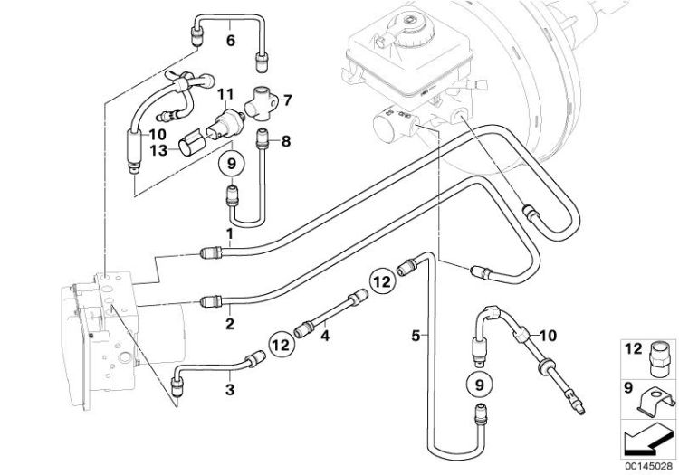 Brake line, front (S541A) ->47750341330