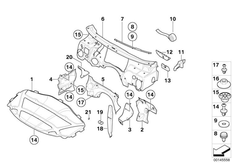 Sound insulation f apron, Number 10 in the illustration