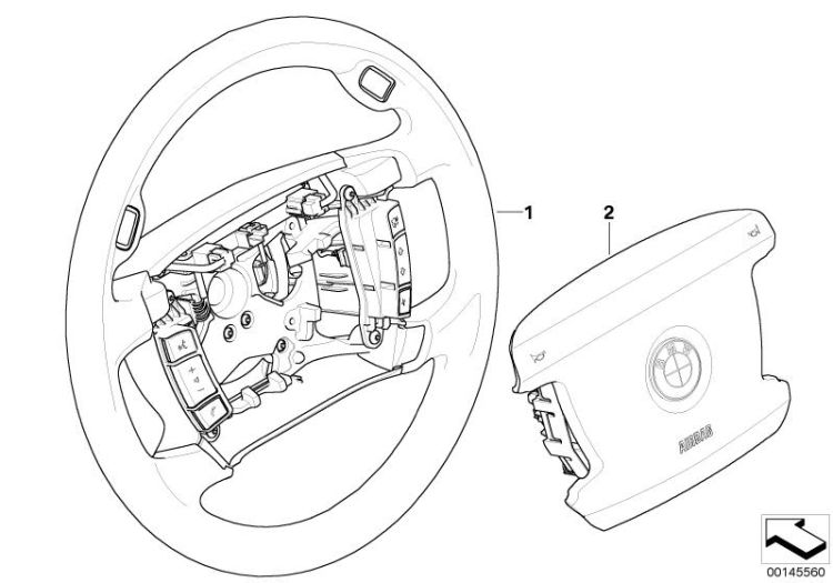 Steering wheel Airbag-Smart multifunct. ->47776321578