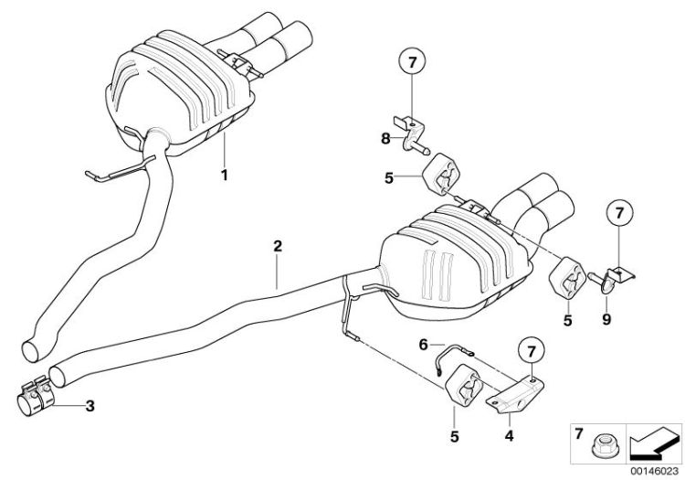 Exhaust system, rear ->48421180576