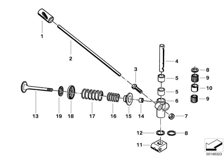 Timimg gear - rocker arm/valves ->