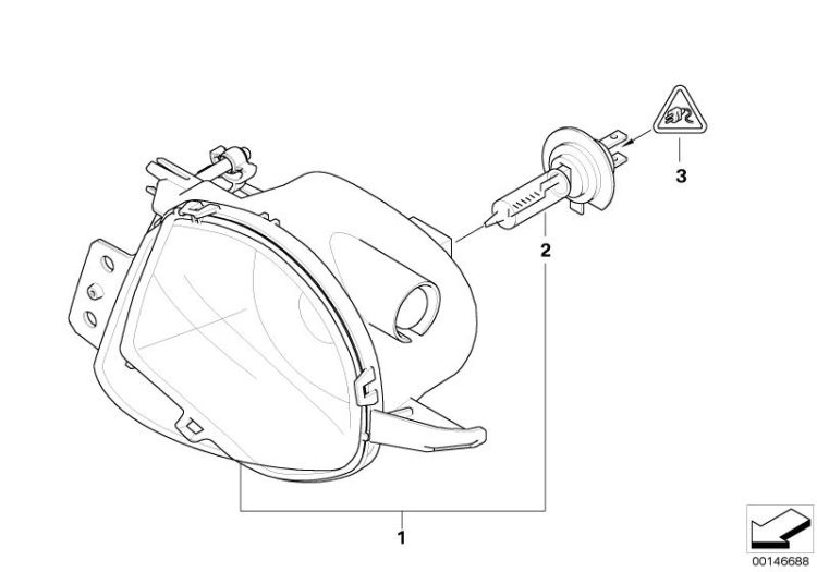 63176937466 Fog lights right Lighting Fog lights BMW 3er F30 E92 E93N >146688<, Faro antiniebla derecho