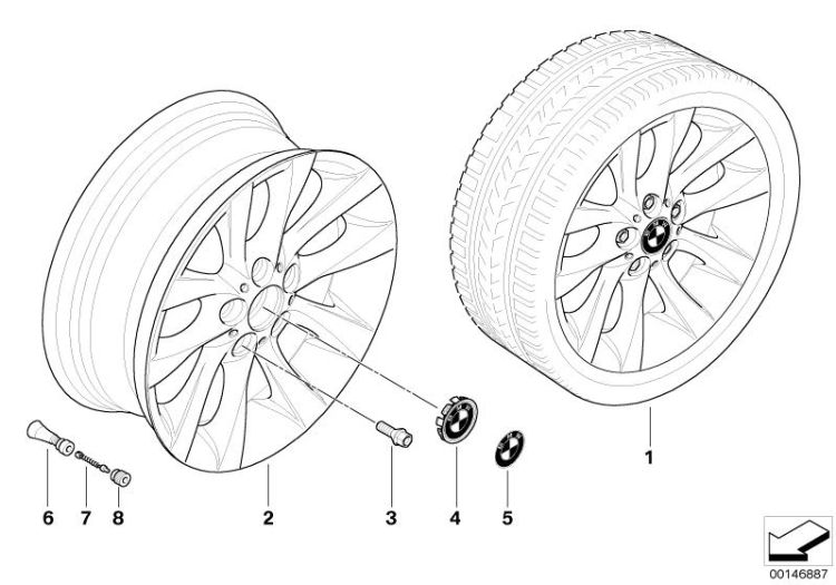 BMW LM Rad V-Speiche 217 ->48922360926