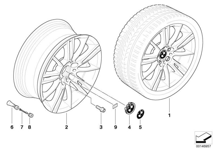 BMW alloy wheel, M spider spoke 193 ->48480360930