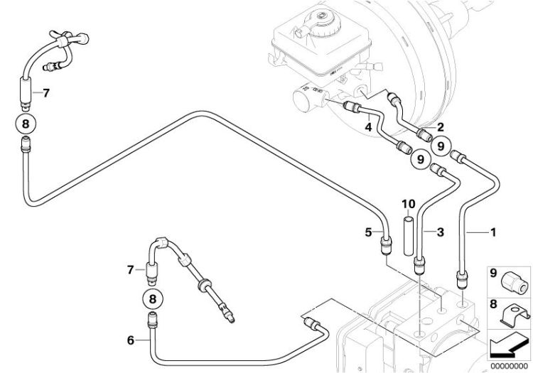 Brake pipe, front ->48421341461