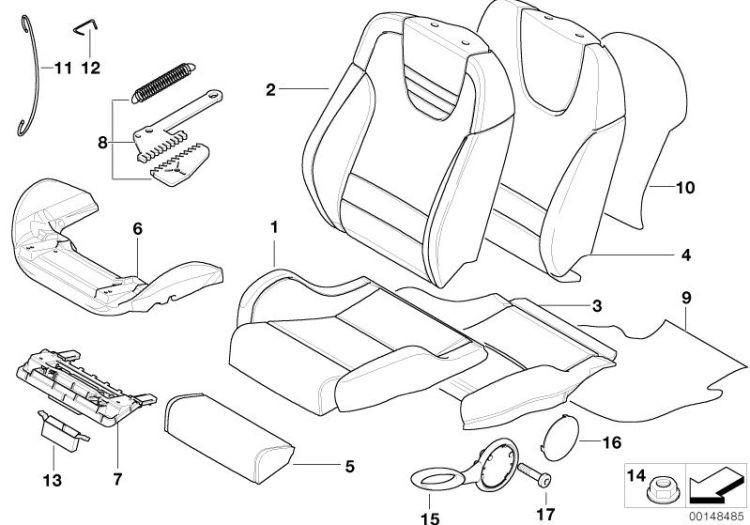 Recaro Sportsitz Einzelteile ->48015523233