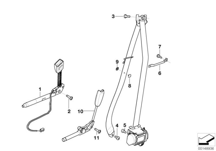 Front safety belt mounting parts ->47750720453