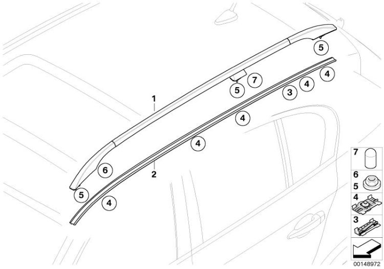 Moulure de pavillon en apprêt droit, numéro 02 dans l'illustration