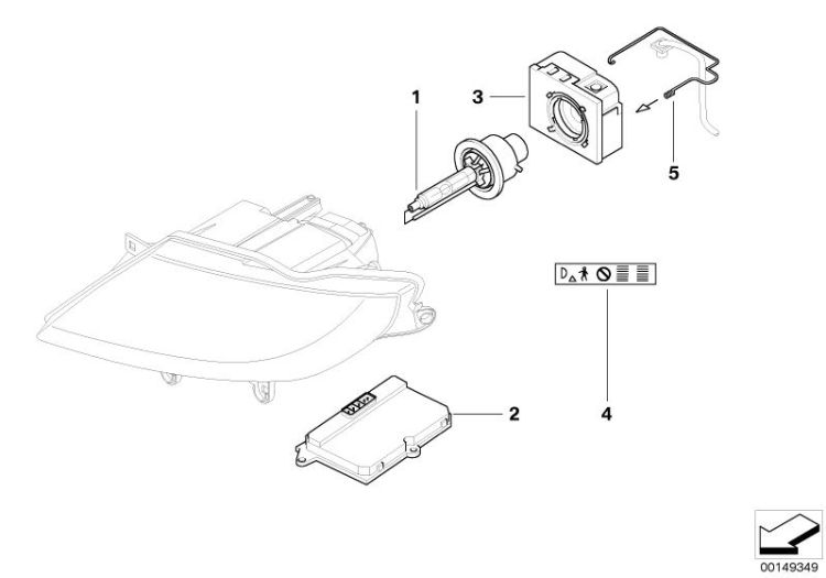 Headlight, electronic parts, Xenon light ->47738630833