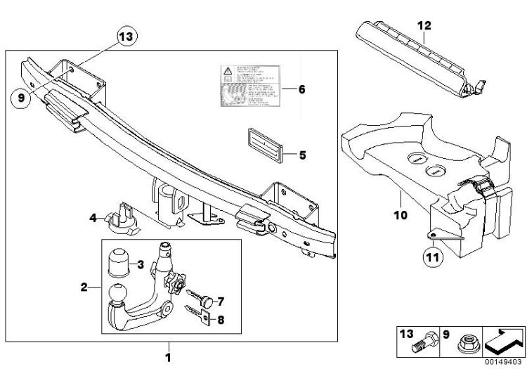 Towing hitch, detachable ->48922710396