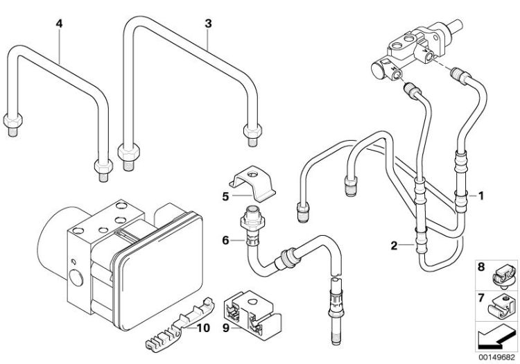 Brake pipe, front ->48508341499