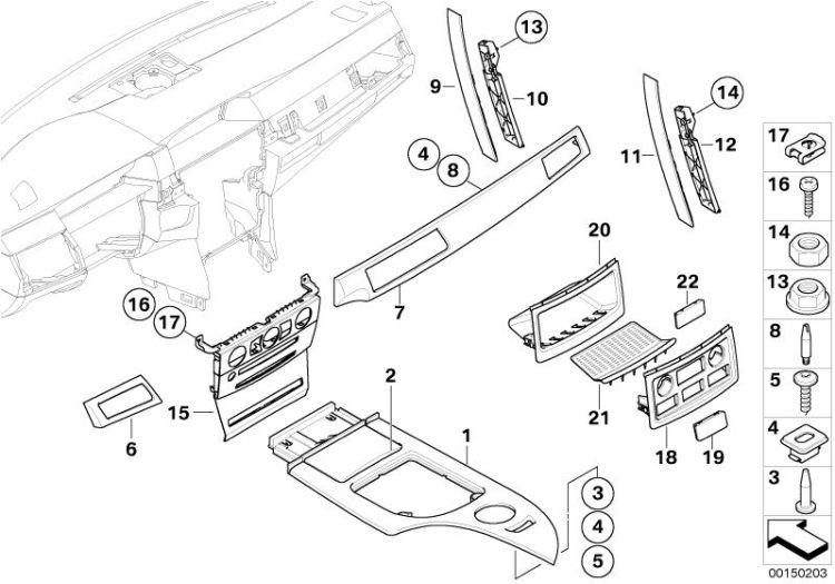 Decorative strip, dashboard right, Number 06 in the illustration