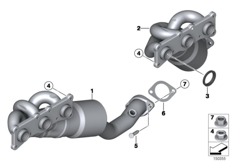Exhaust manifold with catalyst ->50109180566