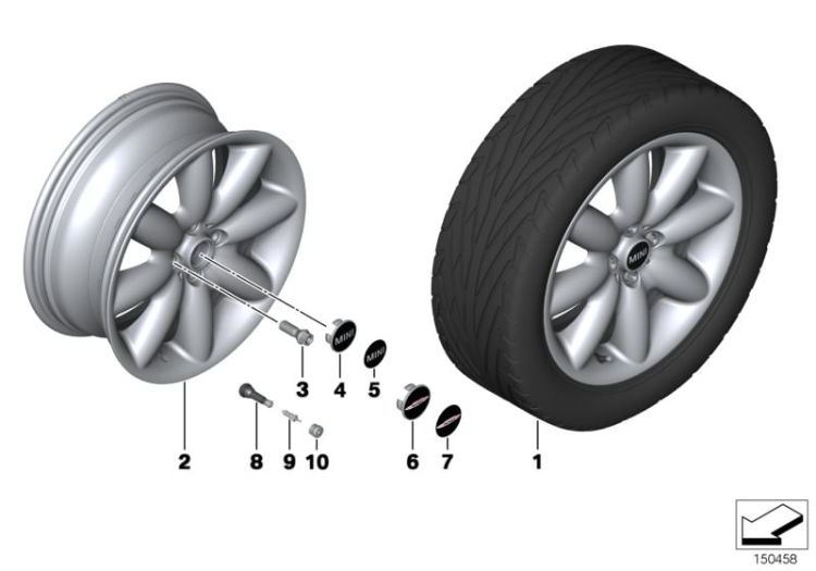 MINI LA wheel, S-spoke 85 ->48015360508