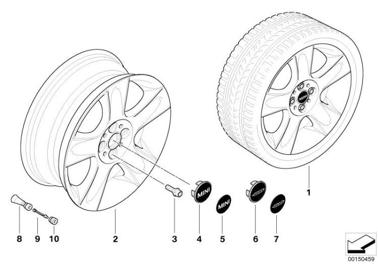 MINI alloy wheel 5-star 91 ->48015360787
