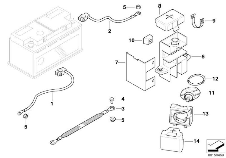 Battery cable(battery rear) ->48074120428