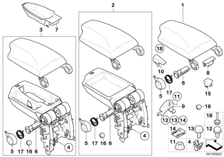 Armrest, centre console ->48922030478