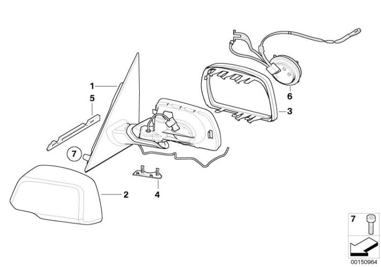 Exterior mirror (S430A) ->49504516344