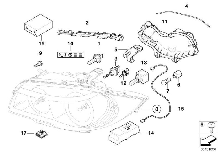 Single parts, xenon headlight ->48922630875