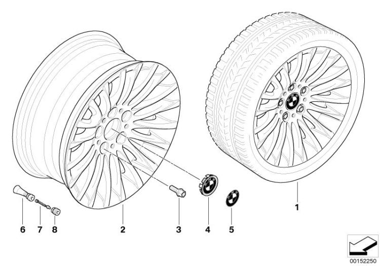 BMW LM Rad Radialspeiche 187 ->48480360974