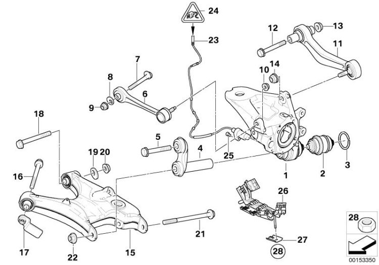 Rear axle support/wheel suspension ->47739331029